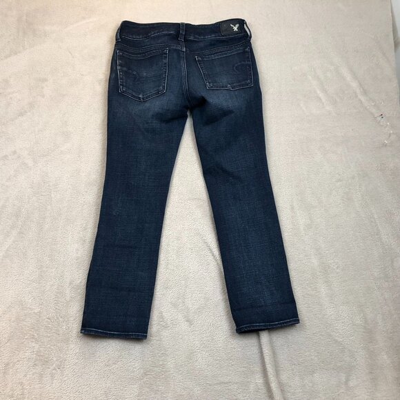 American Eagle Outfitters Womens Jeans Size 2 Artist Crop Destroyed Stretch Blue - Picture 16 of 16